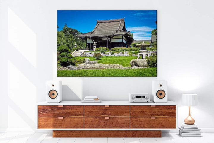 deyoli traditionell japanische Architektur Format: 80x60 als Leinwandbild, Motiv fertig gerahmt auf