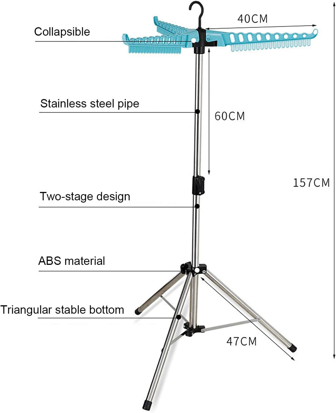 Sinbide Wäscheständer für Hemden, Faltbarer Wäscheständer Platzsparend, Klappbarer Kleiderstaender,