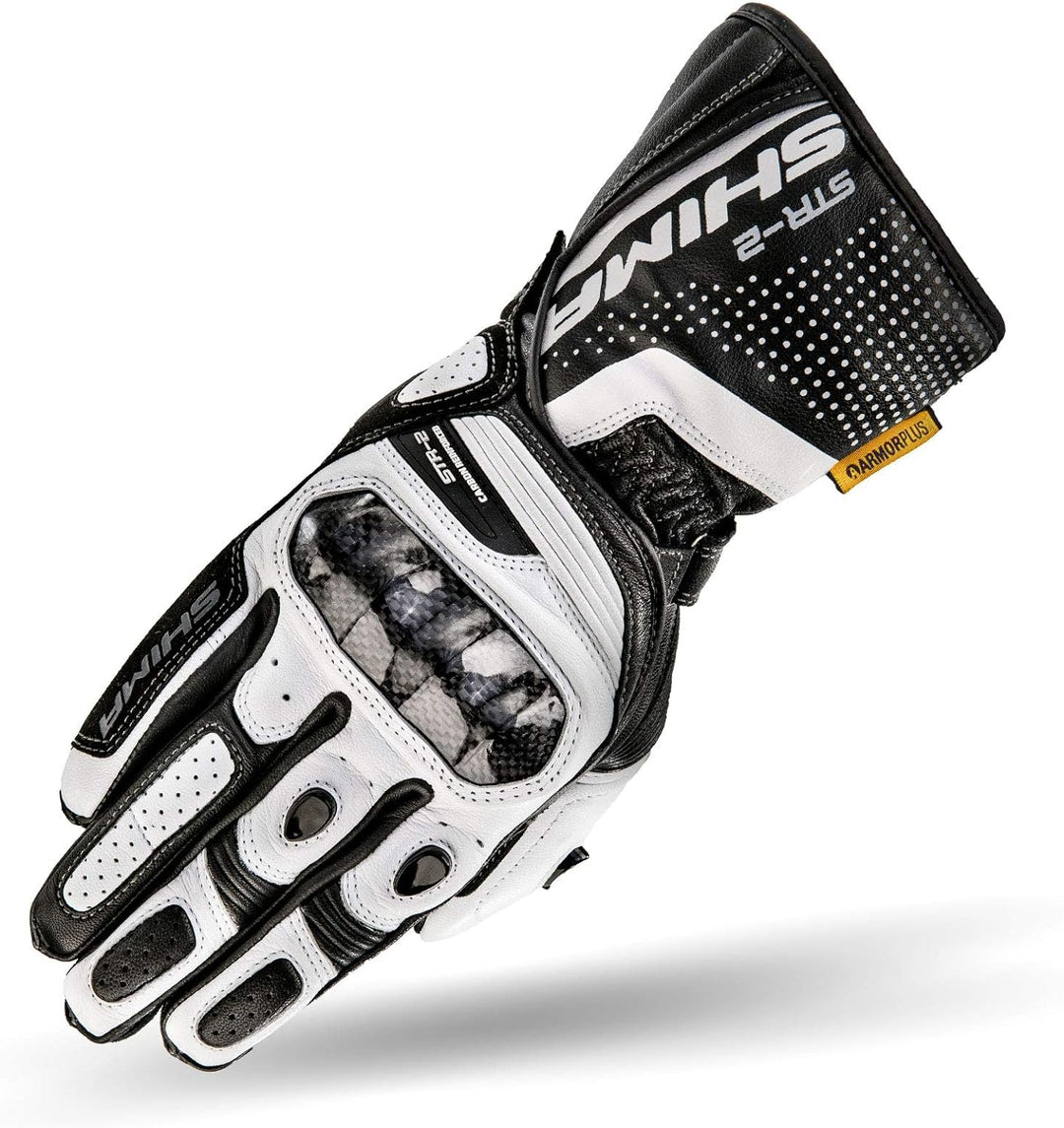 SHIMA STR-2 Motorradhandschuhe Herren - Touchscreen, Sommer, Sport Leder Handschuhe mit Carbon Knöch