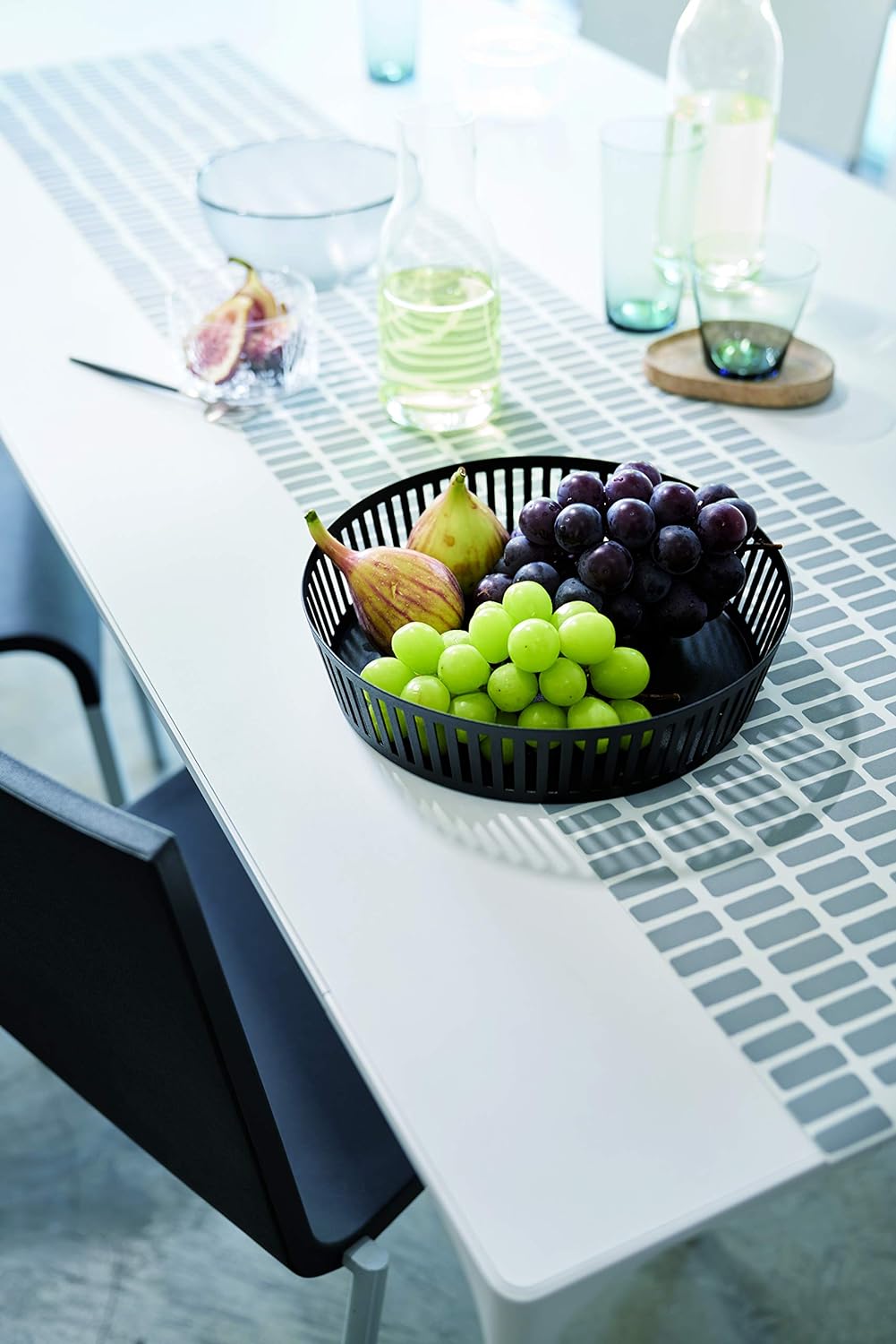 YAMAZAKI Serving stand 3 tiered - Tower - Black & ket wide - Tower - black Schwarz Bundle mit Fruit