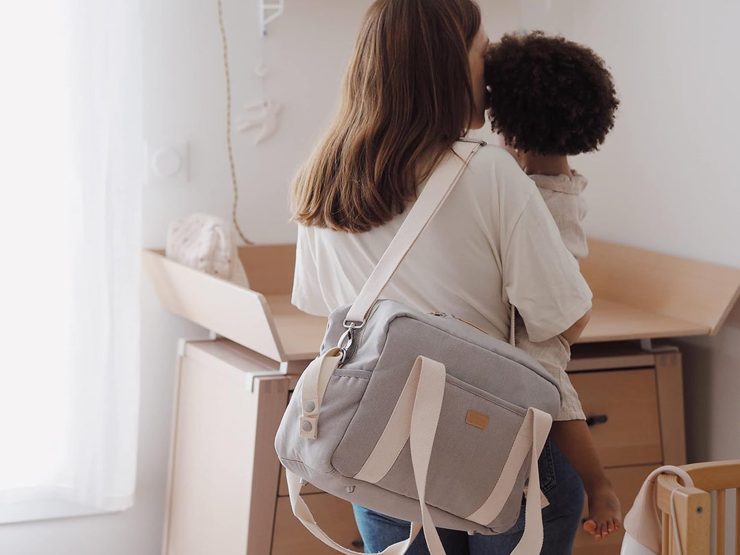 BÉABA, Wickeltasche für Babys, Mehrere Fächer, 10 Taschen, Reissverschluss Trolley-Koffer, Schulterg