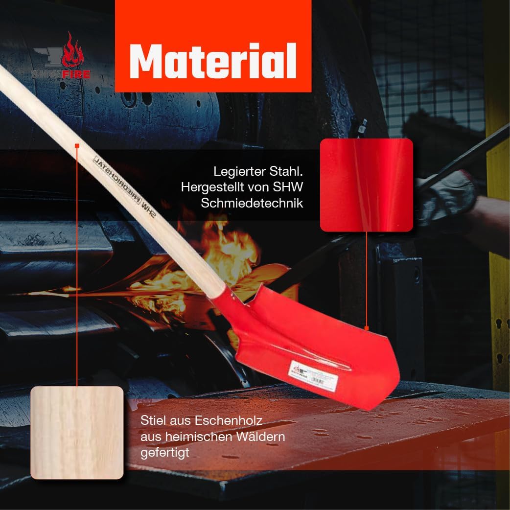 SHW-FIRE Kabelgrabenschaufel, 30x16cm, robuster Spezialstahl, Trittschutz, Profi Grabenschaufel