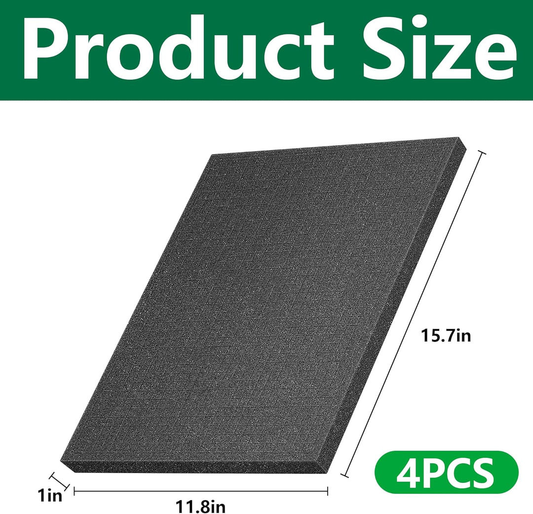 4 Stück Rasterschaumstoff Würfelschaum - 40x30x2.5cm Schaumstoff für Werkzeugkoffer, Kamerakoffer, T