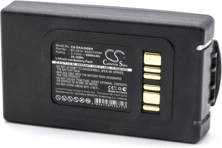 vhbw 1x Akku Ersatz für Datalogic BT-0016 für Barcodescanner POS (6800 mAh, 3,7 V, Li-Ion)