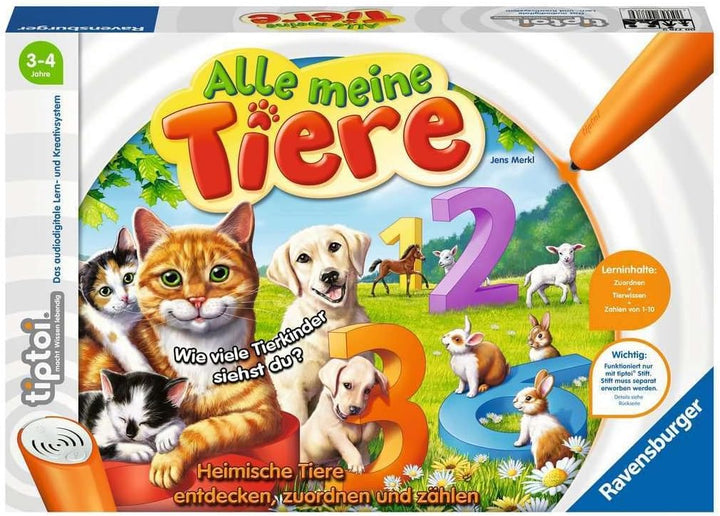 Ravensburger tiptoi 00776 - Alle meine Tiere - Spiel ab 3 Jahren - Lerne spielerisch die Zahlen von