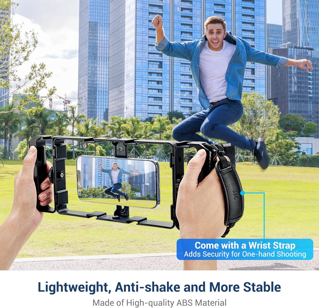 JJC Universelles Magnetic Handy Video Rig Fernbedienungs Set für iPhone 15 14 13 12 11 Pro Max Huawe