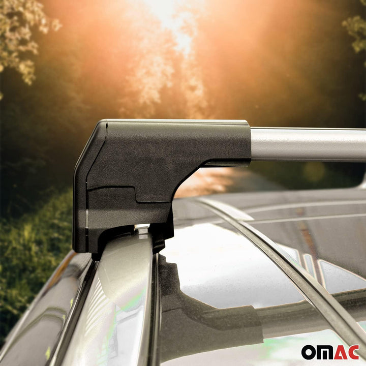 Dachträger Gepäckträger kompatibel mit Hyundai Kona 2018-2023 Grundträger TÜV Silber 2X, Silber