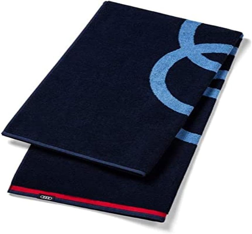 Audi 3132100400 Handtuch 80x150cm blau Badetuch Strandtuch Ringe Logo