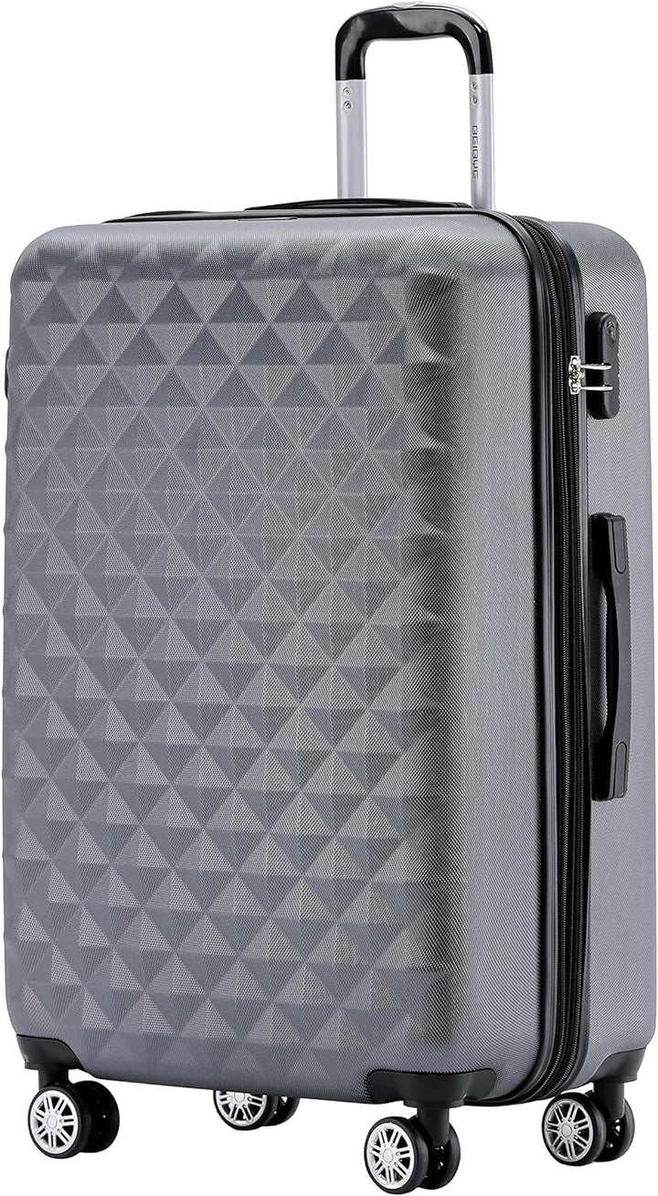 BEIBYE Zwillingsrollen 2066 Hartschale Trolley Koffer Reisekoffer Gepäck M-L-XL-Set (Business Grey,