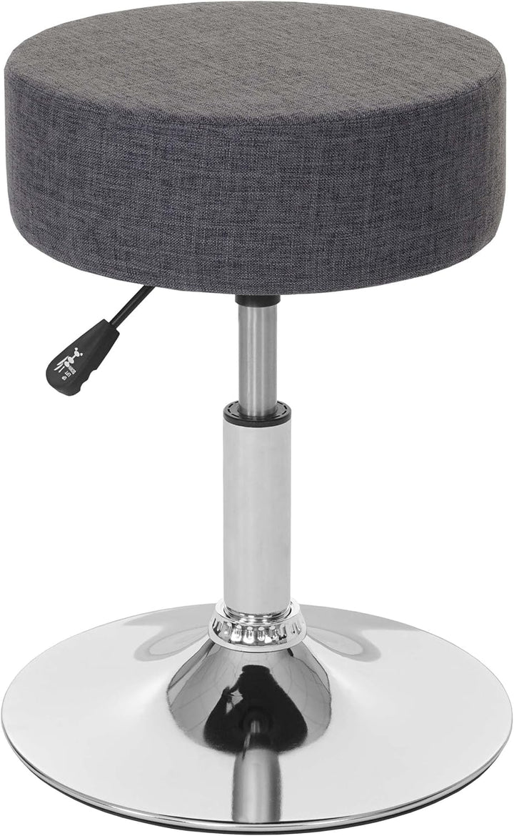 Mendler Hocker HWC-C22, Sitzhocker Schminkhocker, höhenverstellbar Ø 35cm - Textil, grau, Textil, Gr