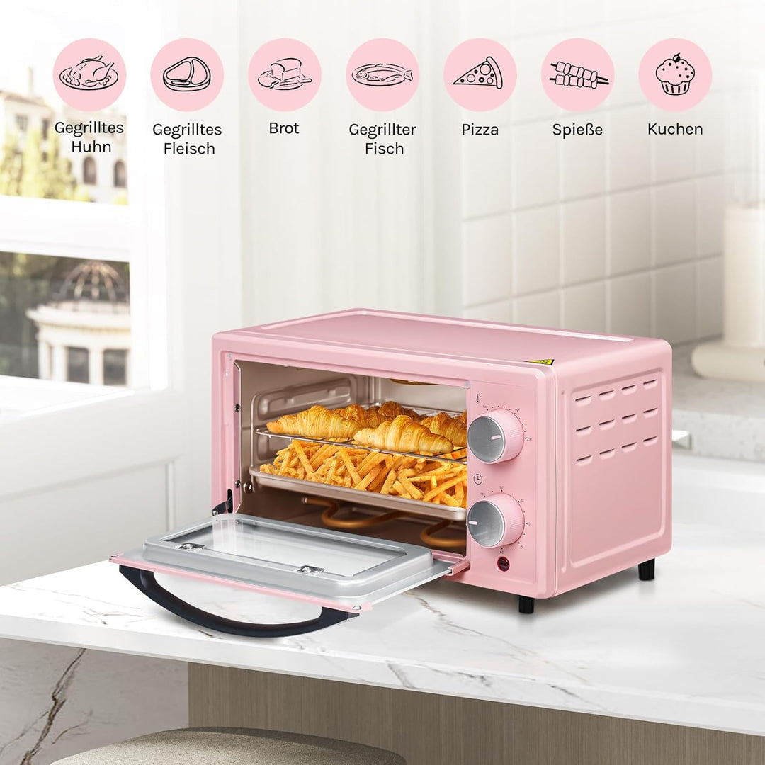 WOLTU Mini Backofen 12 Liter, 800 Watt Toasterofen | Pizzaofen | Krümelblech mit Timer Minibackofen