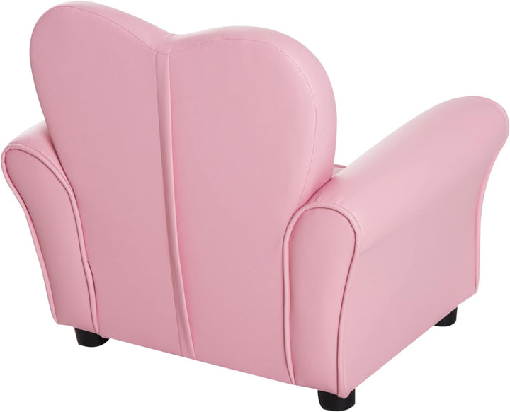 HOMCOM Kindersofa Kindersessel Prinzessin Minisofa Kinderzimmer Sofa herzförmig Rosa L59 x B41,5 x H