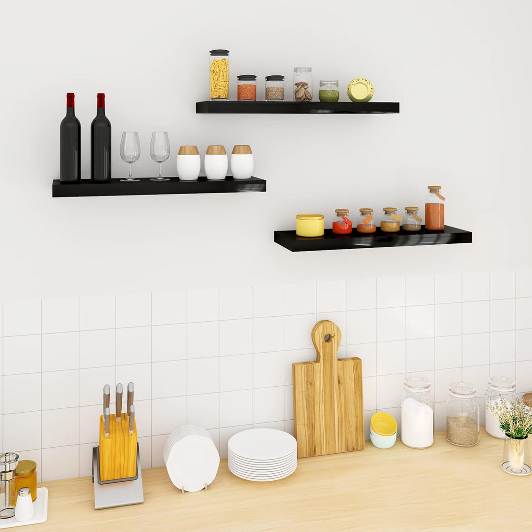 WOLTU Wandregal Volato Set von 3 Regalen Wandboard freischwebend Schweberegal CD DVD Regal Bücherreg