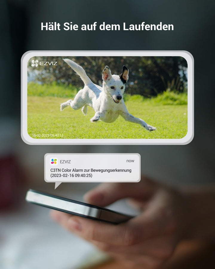 EZVIZ 1080P FHD WLAN Kamera, Überwachungskamera Aussen mit Farbnachtsicht, Bewegungserkennung, aktiv