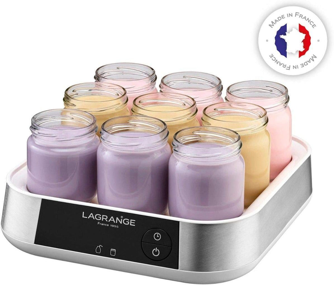 LAGRANGE LA459001 Lagrange-459001 – Joghurtbereiter 9 Töpfe, 18 W, Edelstahl, silberfarben