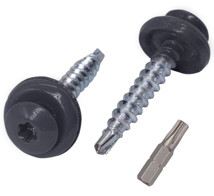 (250 Stück) Metall Dacheindeckung Torx Schrauben 4,8 x 35 mm lackierte Selbstbohrschrauben mit EPDM