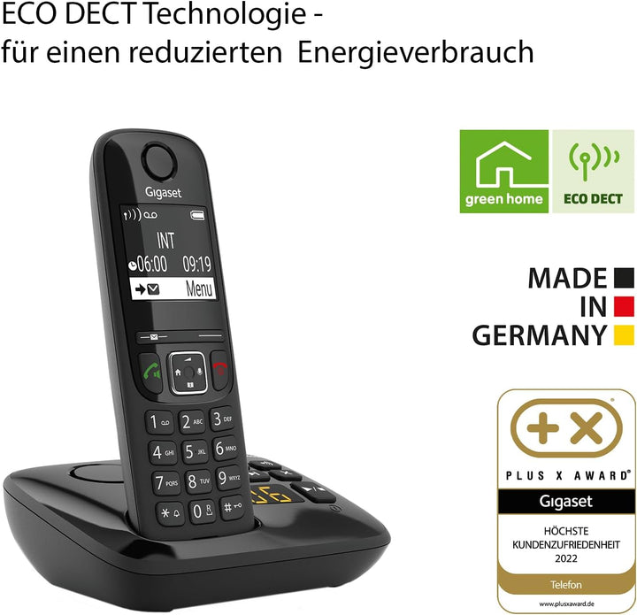 Gigaset AS690A Duo - 2 Schnurlose DECT-Telefone mit Anrufbeantworter - kontrastreiches Display - bri