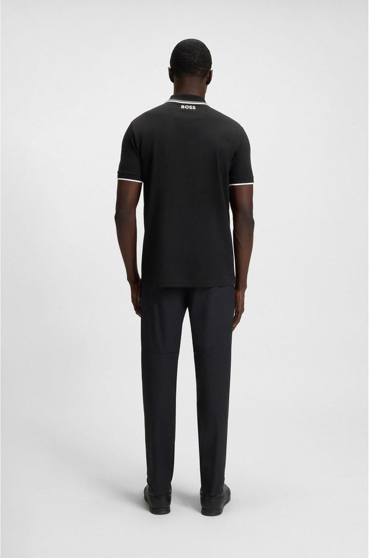 BOSS Herren Paddy Pro Poloshirt aus Baumwoll-Mix mit Kontrast-Details XS Black2, XS Black2