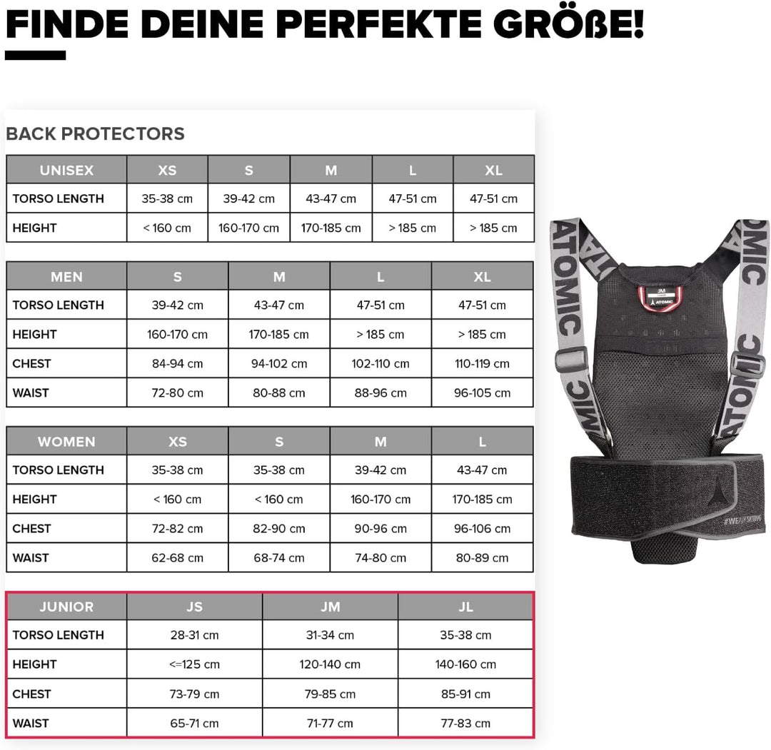 Atomic Kinder Live Shield Jr Ski-Rückenprotektor M Schwarz, M Schwarz