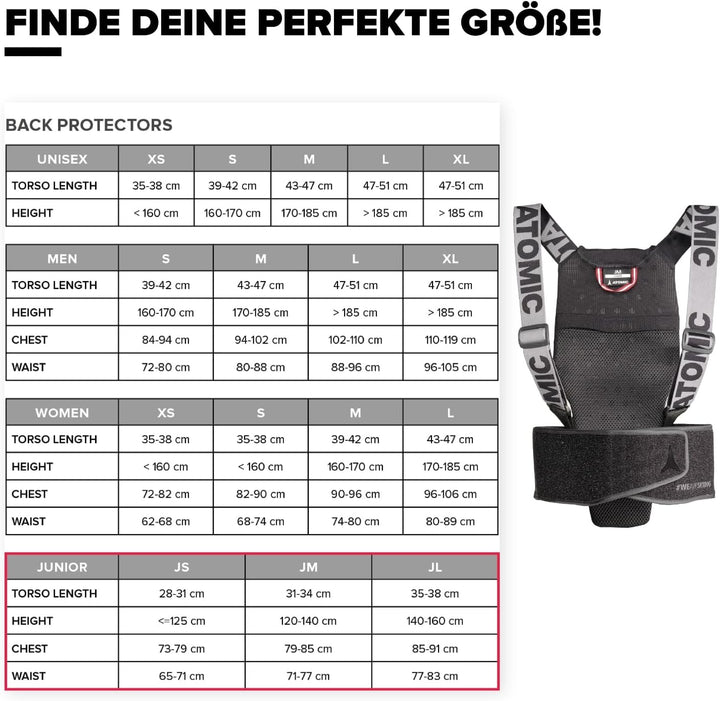 Atomic Kinder Live Shield Jr Ski-Rückenprotektor M Schwarz, M Schwarz