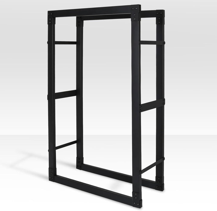 Randaco Kaminholzregal, Brennholzregal Aus Schwarzem Metall, Holzscheite Stapelhilfe für Innen, Feue