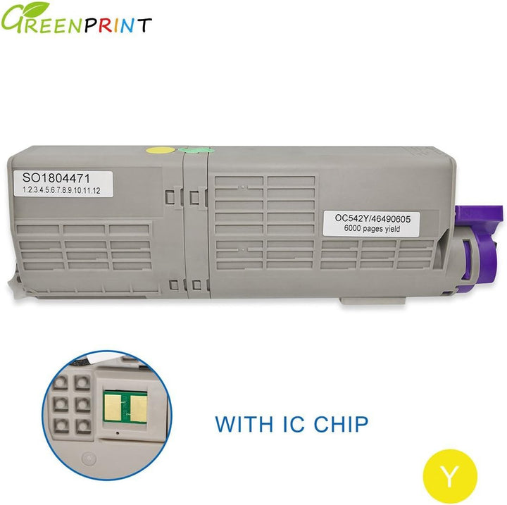 GREENPRINT 4 Farben Kompatible Tonerkartuschen C542 C532 MC563 MC573 7000 Seiten für Schwarz & 6000