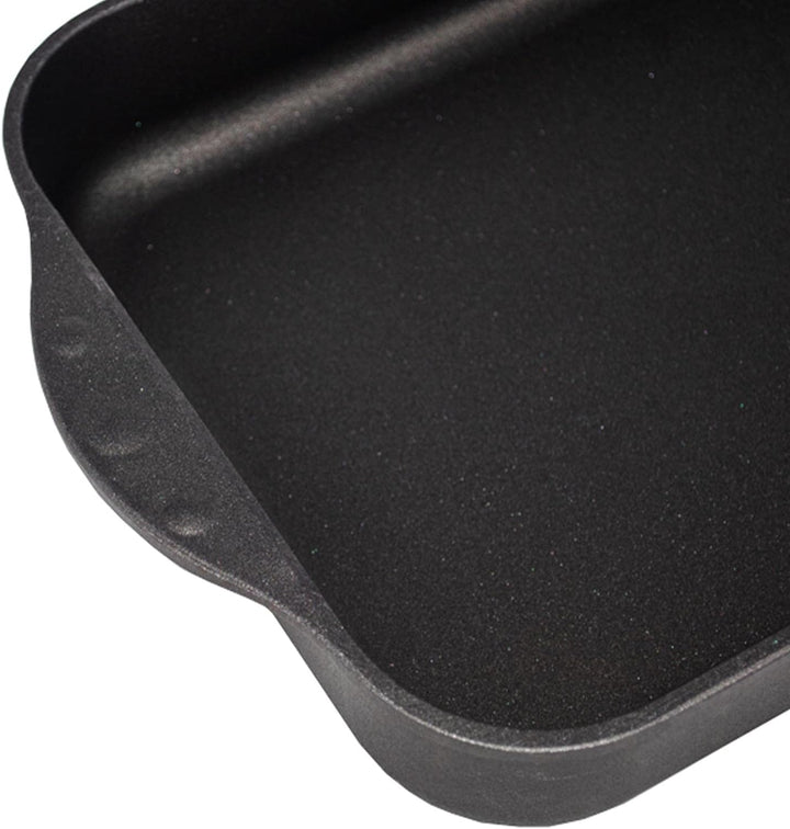 Eurolux Auflaufform Induktion 32 x 25 cm - Kleiner rechteckiger Aluguss Bräter mit Beschichtung