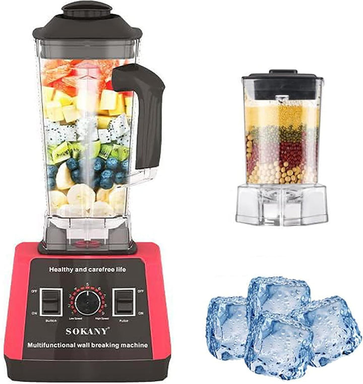SOKANY SK-666 5000W Hochleistungsmixer, 9 Geschwindigkeitsstufe, 2-in-1[2,5L Standmixer und Smoothie