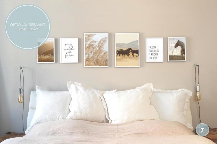 Papierschmiede® Mood Poster Set Wild and Free, Deko Bilder Wohnzimmer, 2x DIN A3 (ca. 30x42) und 4x