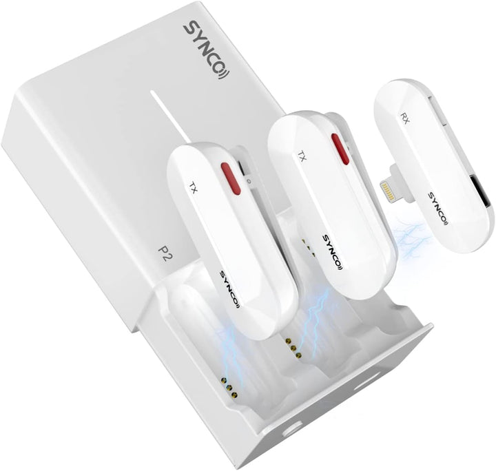 SYNCO Kabelloses Lavalier Mikrofon für iPhone, P1SL 2.4GHz Lavalier-Mikrofon Drahtlos für iPad mit L