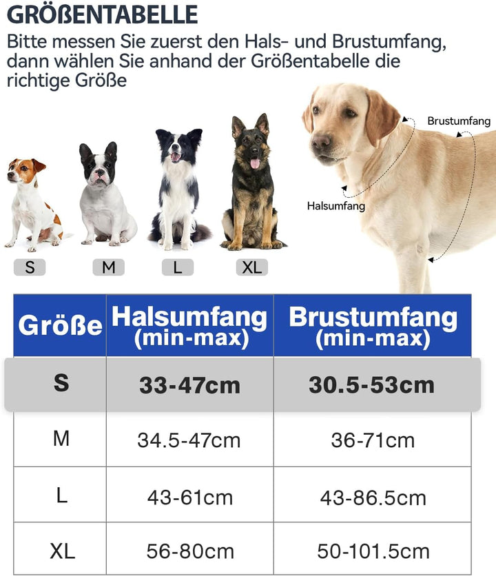 Joytale Hundegeschirr mittelgrosse Hunde, reflektierendes Geschirr Hund,luftdurchlässige Anti Zug Hu