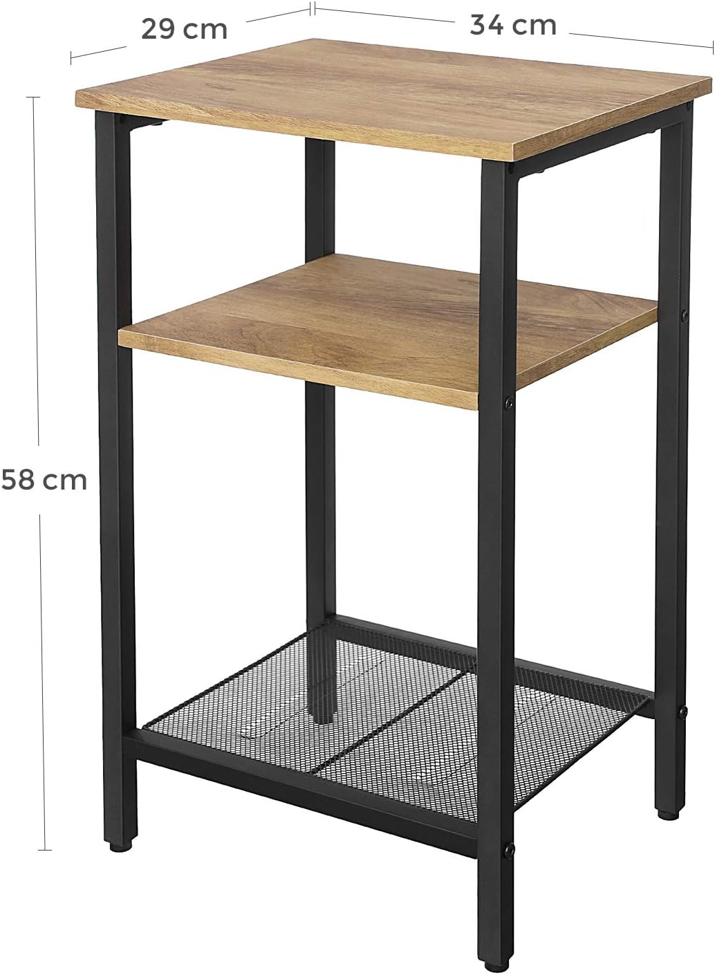 VASAGLE Beistelltisch, Nachttisch, Kleiner Sofatisch, Schlafzimmer, Wohnzimmer, einfacher Aufbau, st