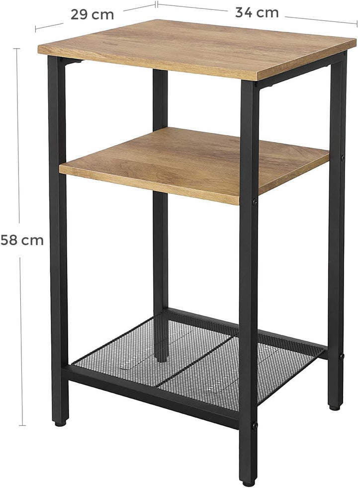 VASAGLE Beistelltisch, Nachttisch, Kleiner Sofatisch, Schlafzimmer, Wohnzimmer, einfacher Aufbau, st