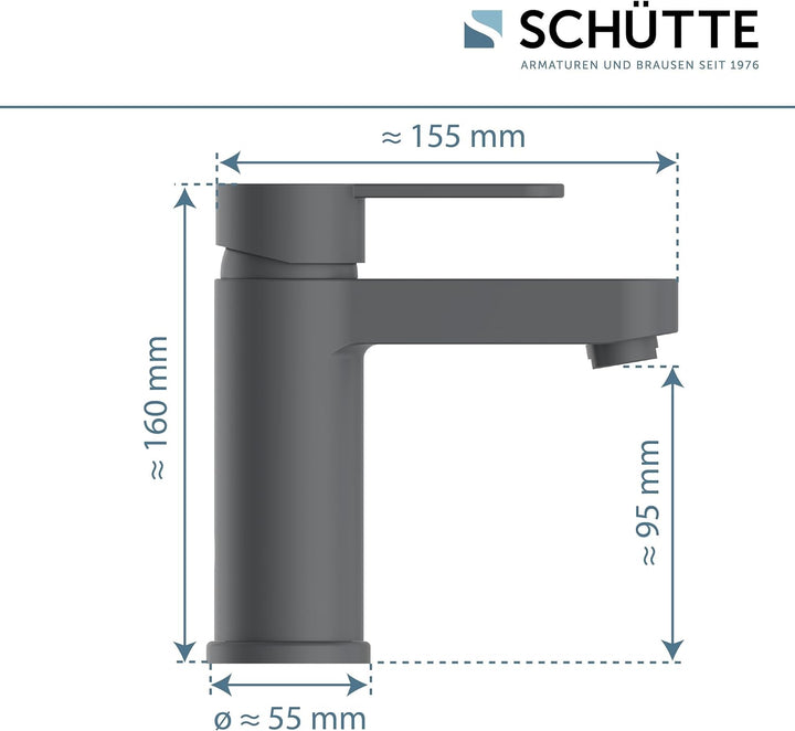 SCHÜTTE Elephant Waschtischarmatur, Elegante Mischbatterie inkl. Ablaufventil fürs Badezimmer, Wasse