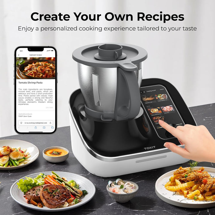 TOKIT Omni Cook Roboter All-in-1 Küchenmaschinen mit 21 Kochfunktionen Eingebauter 7'' Touchscreen G