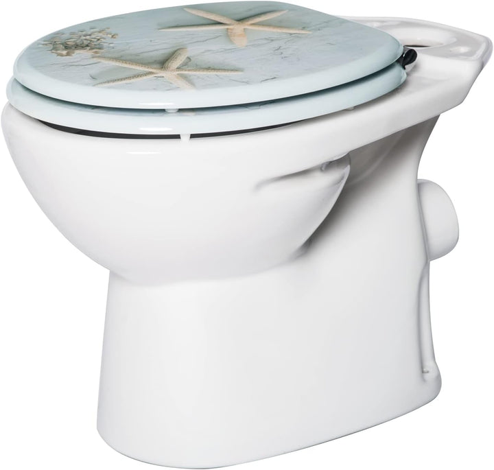 WOLTU #2 Premium WC-Sitz Toilettensitz mit Absenkautomatik, MDF Holzkern, Softclose Scharnier, Antib