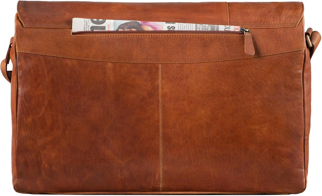 STILORD 'Maximus' XXL Ledertasche riesige Umhängetasche Unitasche 17 18 19 21 Zoll Laptop Aktentasch