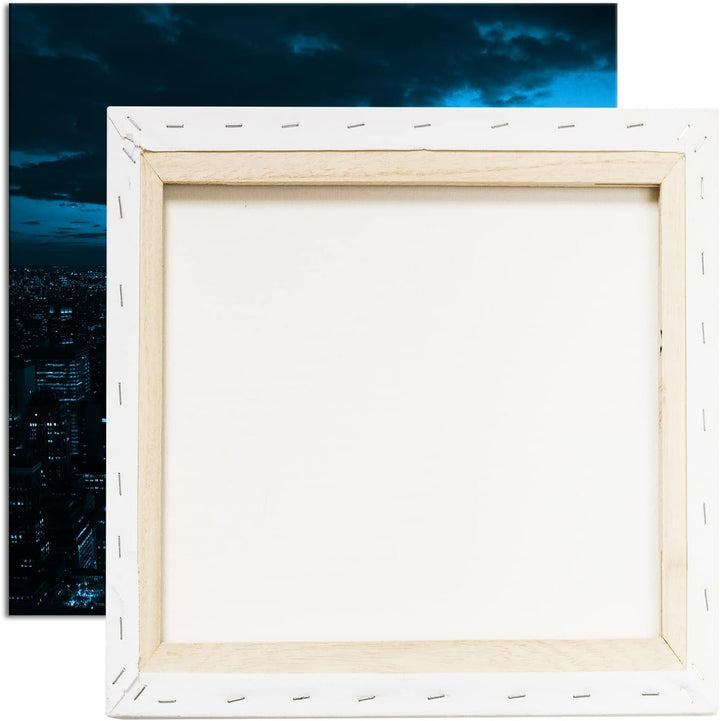 deyoli zauberhafte Skyline bei Nacht Format: 60x60 cm als Leinwandbild Effekt: Monocrome Blau, Motiv