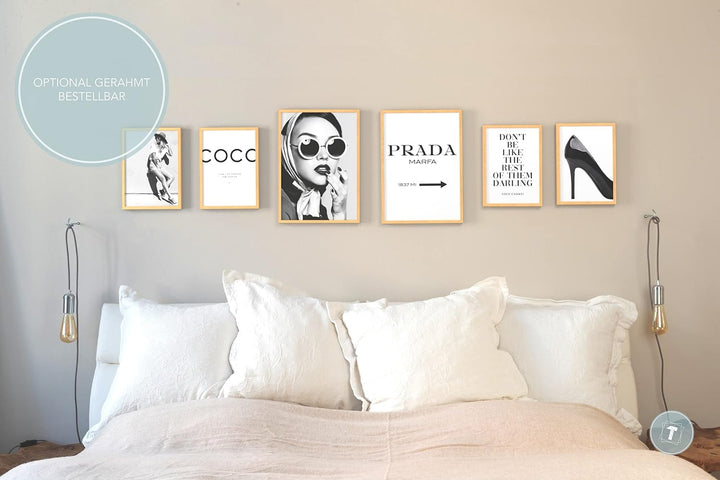 Papierschmiede® XL Mood Poster Set Coco Schwarz-Weiss, Bilder Wohnzimmer Deko Schlafzimmer, 2x DIN A