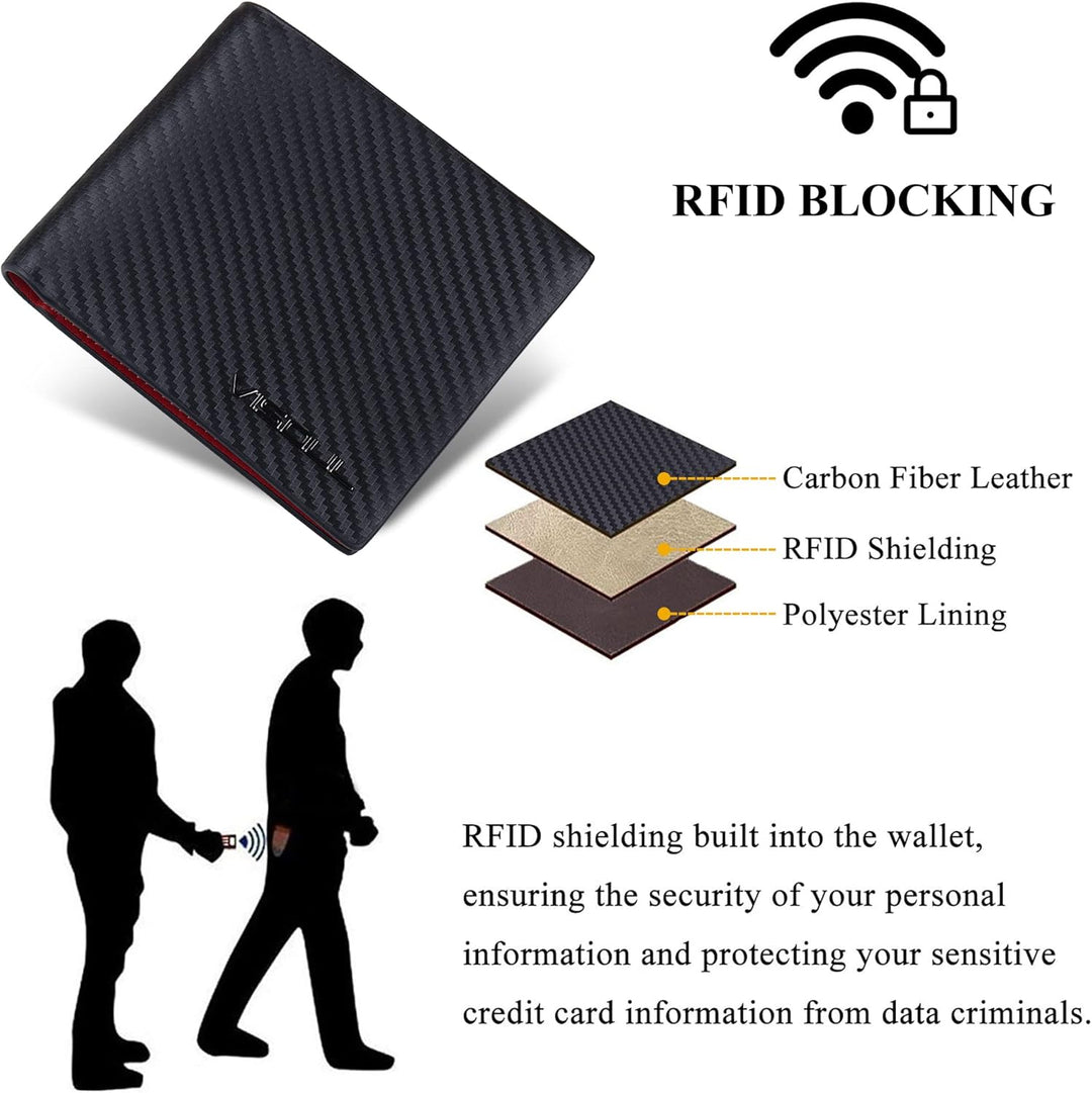 VISOUL Leder Geldbörse Herren mit ID-Fenster & RFID Schutz I Echtleder Geldbeutel für Männer I Porte