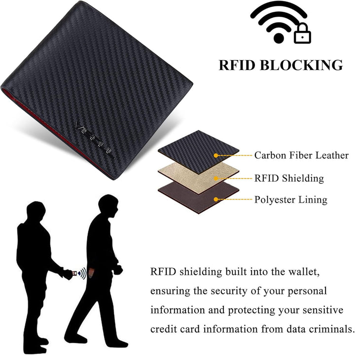 VISOUL Leder Geldbörse Herren mit ID-Fenster & RFID Schutz I Echtleder Geldbeutel für Männer I Porte