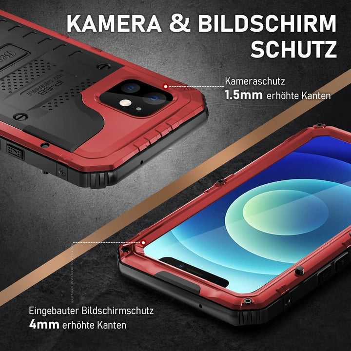 Beeasy für iPhone 12 Wasserdicht Outdoor Hülle (6,1"), Stossfest Panzerhülle Militär 360 Grad Schutz