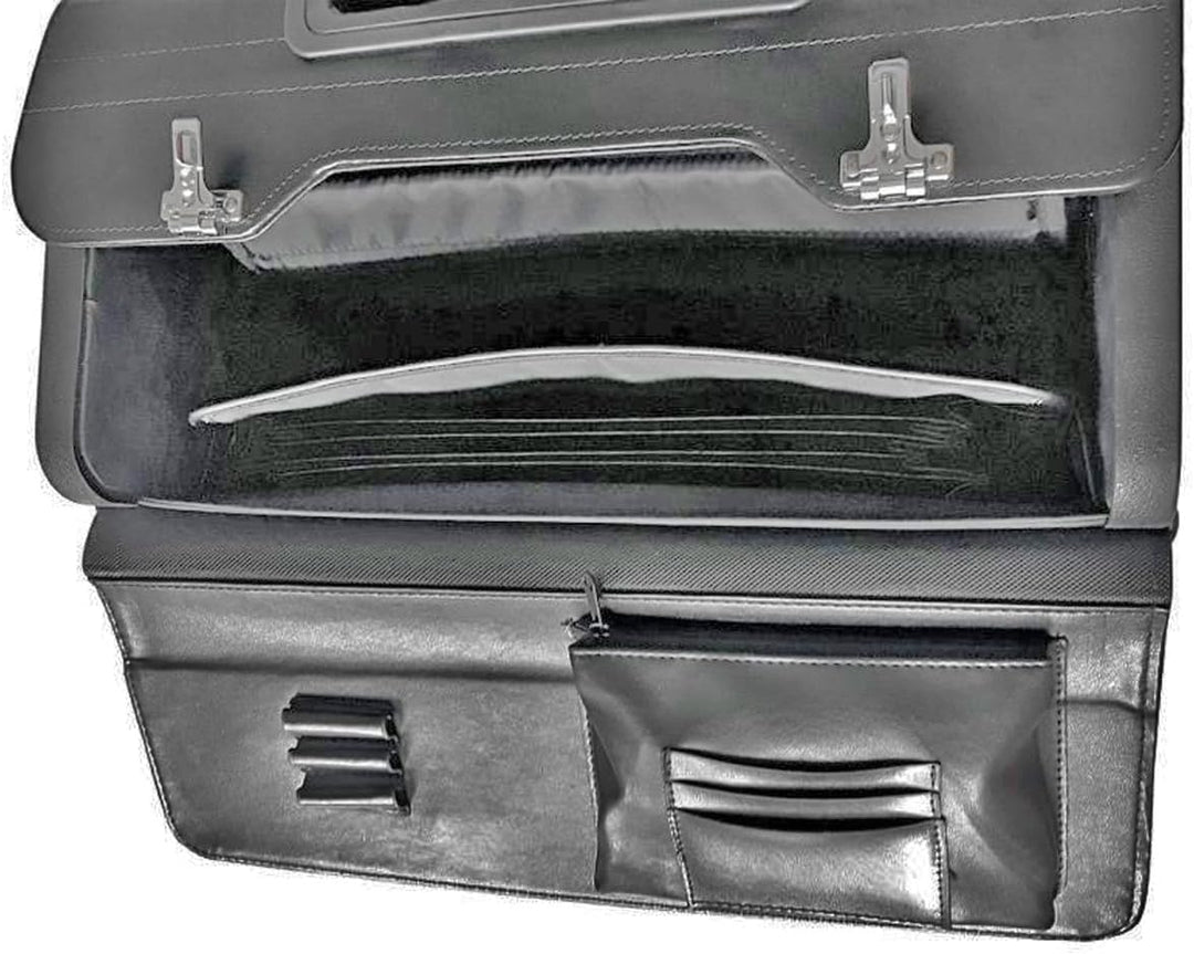 Bowatex Pilotenkoffer Trolley Aktenkoffer Spalt-Leder Schwarz 45 cm