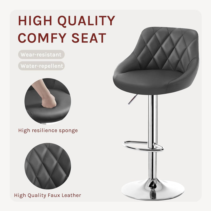 WOLTU 4er Set Barhocker Bistrohocker Tresenhocker Barstuhl Höhenverstellbar, Drehbar, Sitzfläche aus