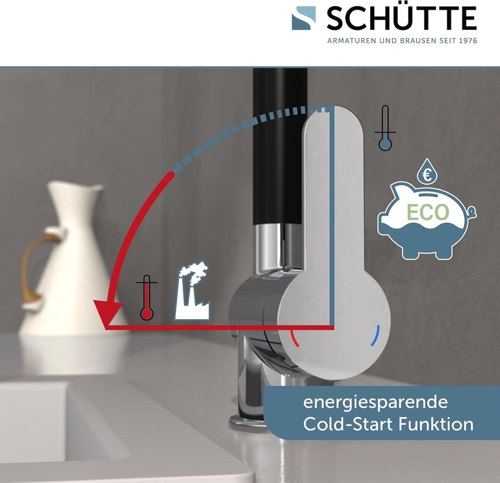 SCHÜTTE 79856 RIO 360° schwenkbare Küchenarmatur, Spültisch Armatur mit hohem Auslauf Küche, Einhebe