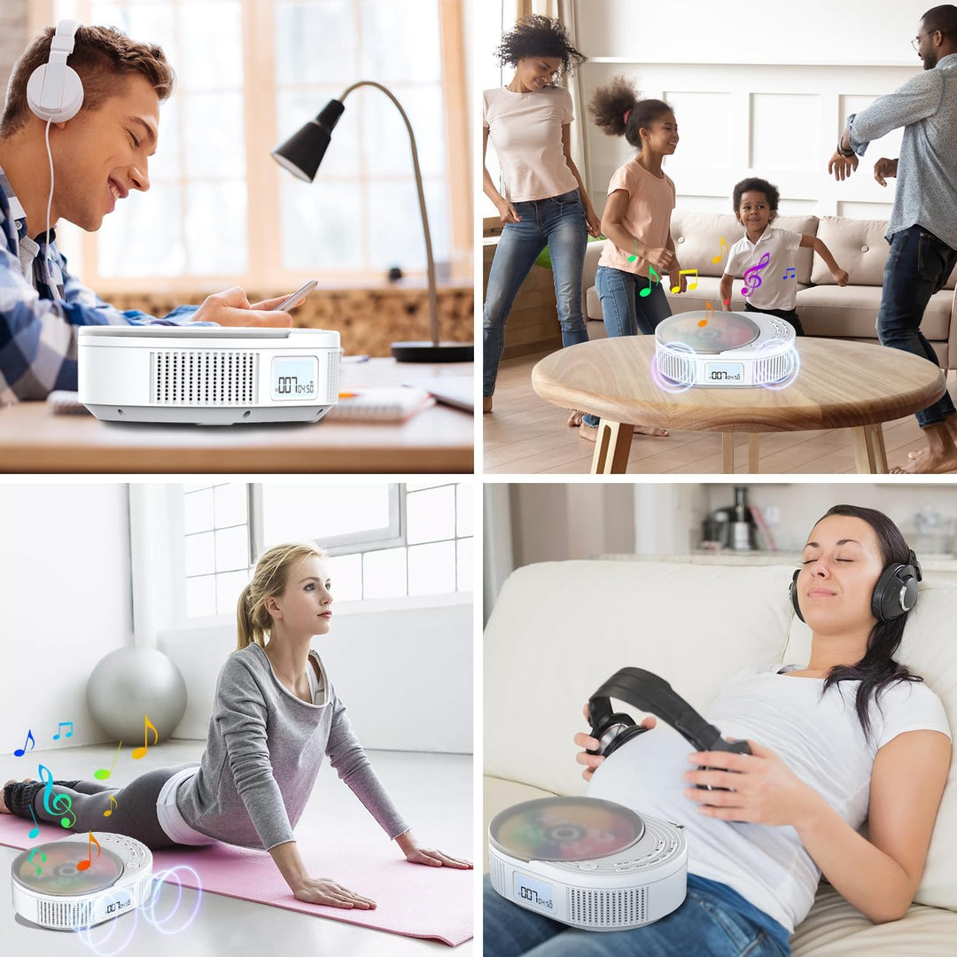 MONODEAL NEU 2024 CD Player Tragbar, CD Player Bluetooth & Radio FM 2 in 1, Wiederaufladbar Tragbare