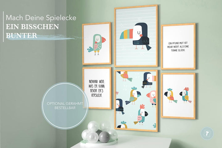 Papierschmiede® Bilder Kinderzimmer Kids Mood Poster Set Safari, Kinderzimmer Bilder Babyzimmer Deko