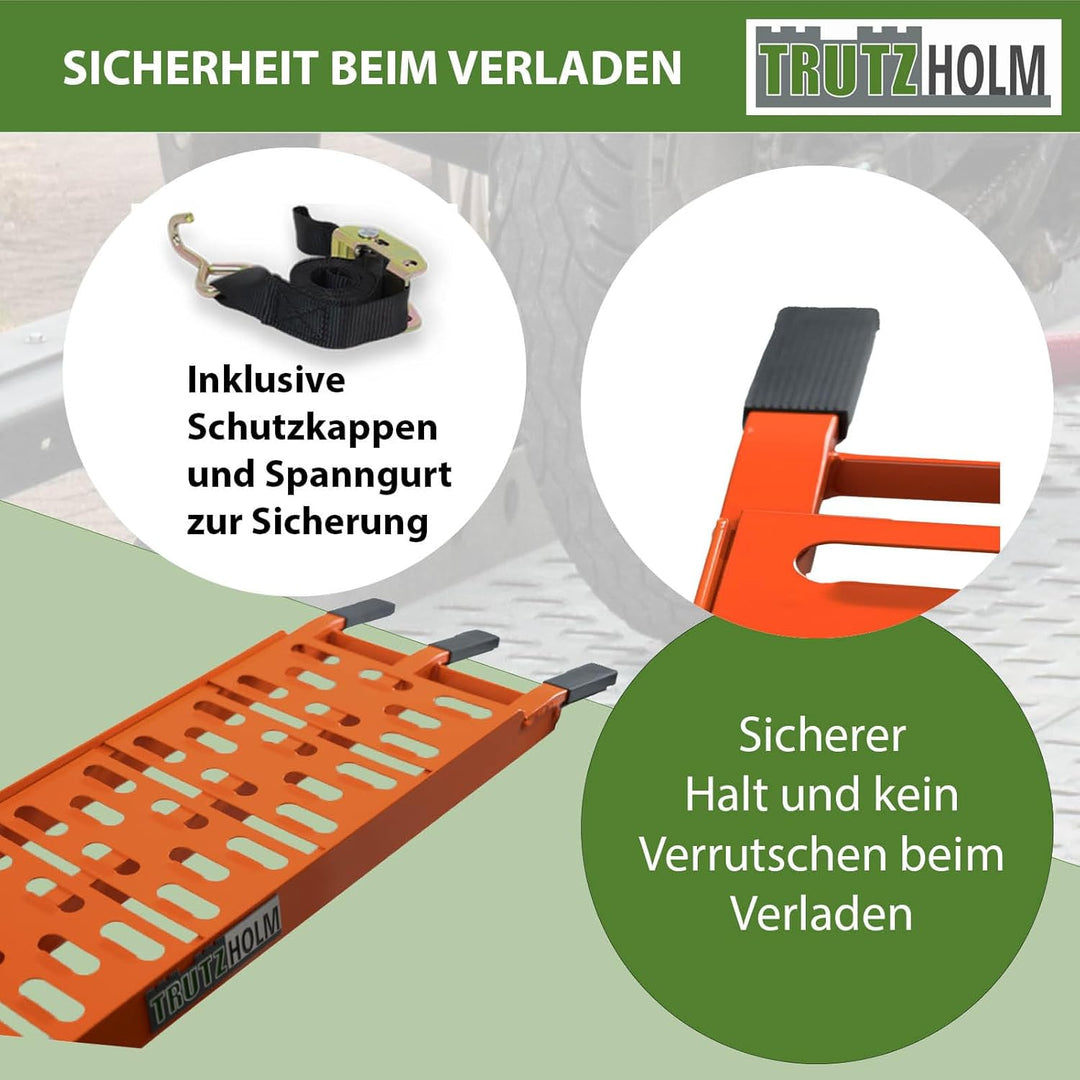 TRUTZHOLM 2X Auffahrrampe 680 kg Faltbare ALU Rampen klappbar Alu Auffahrrampe Rampe Verladerampen 3