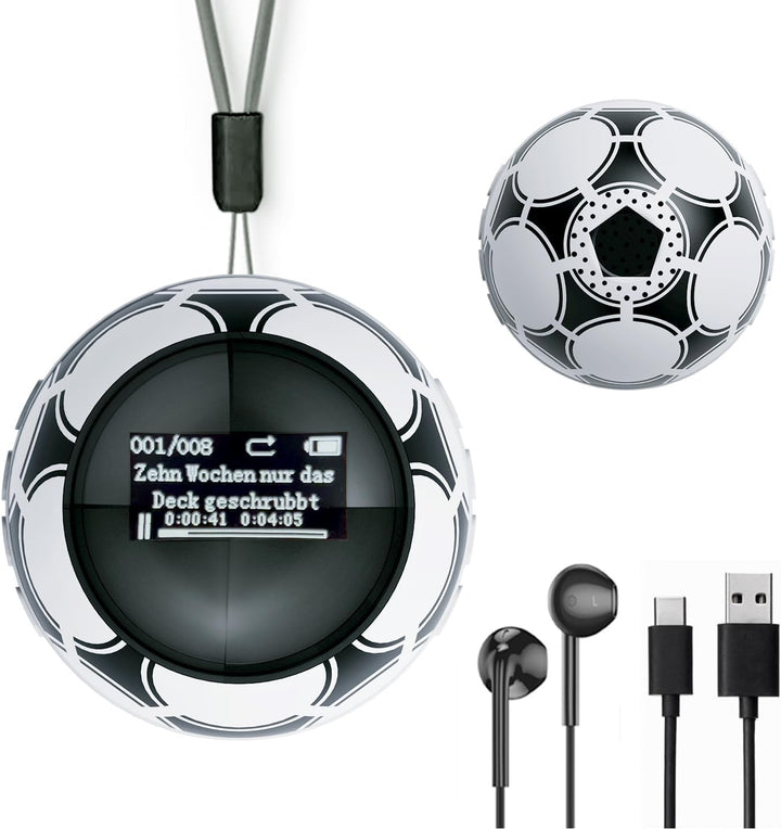 64 GB MP3 Player Kinder, MP3 Player Bluetooth 5.0, Mini Fussball Musik Player mit Kopfhörer, mp3-pla