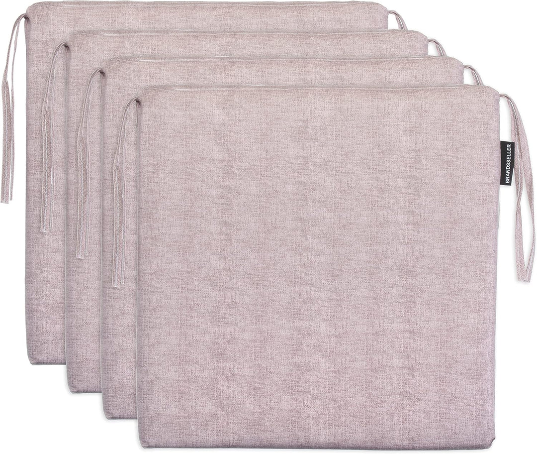 Brandsseller 4er Set Sitzkissen 40 x 40 cm Stuhlauflage Sitzauflage mit Bindebändern Klettverschluss